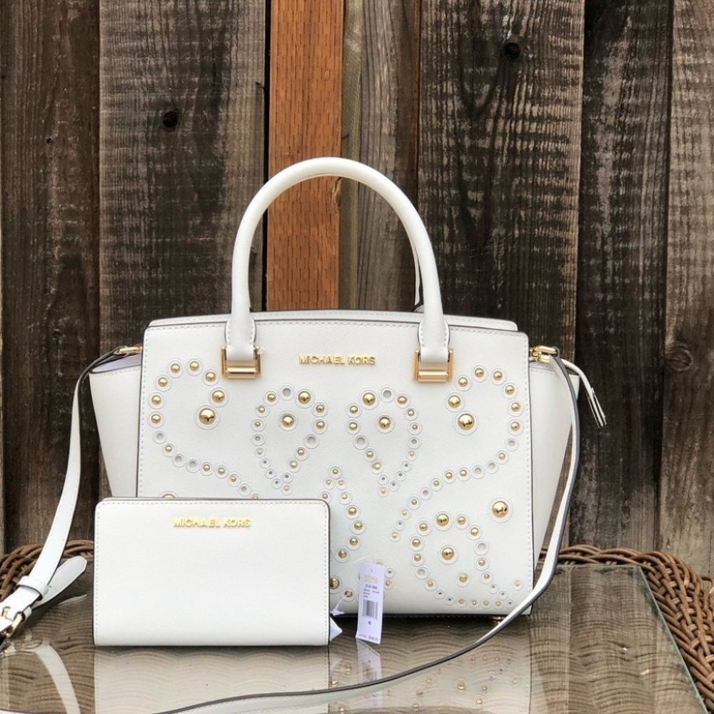 NWT Michael Kors Selma Studded handbag&wallet